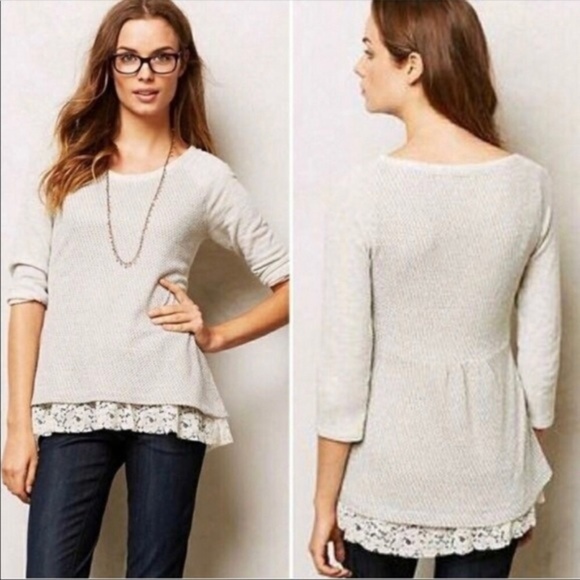 Anthropologie Sweaters - Anthropologie Postmark Sz S Gray Metallic Sweater